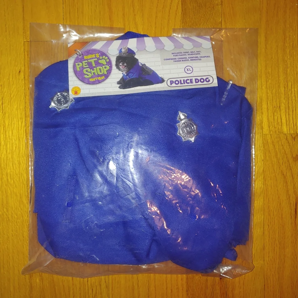 X-LARGE K-9 Dog Police Officer Dog Halloween Costume Rubie's Costume Copper